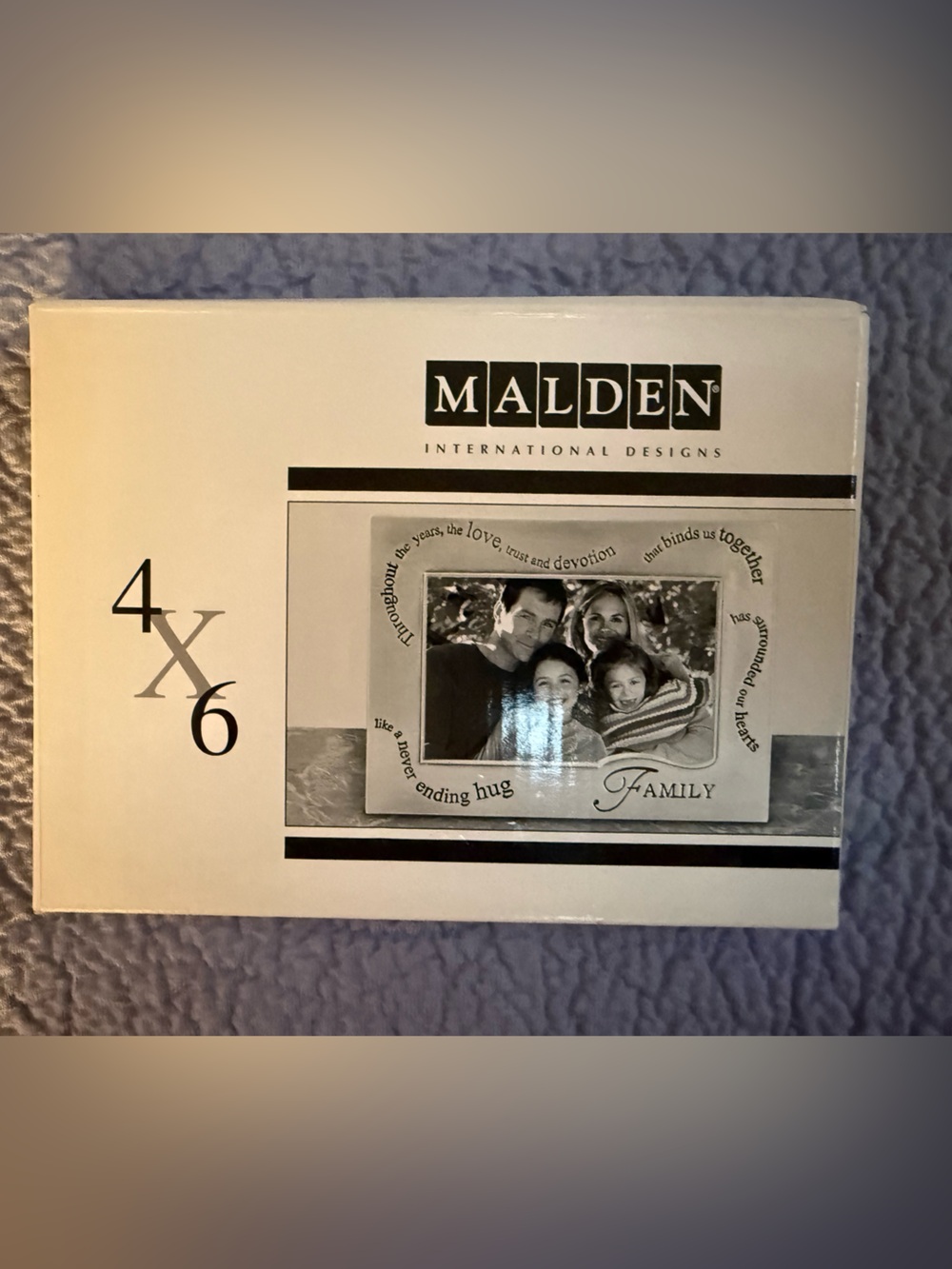 Malden Cream and Black 4x6 Decorative Family Photo Frame